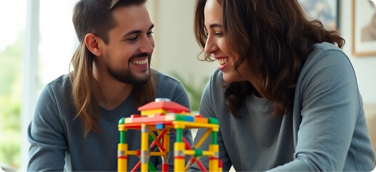 Parent and child smiling