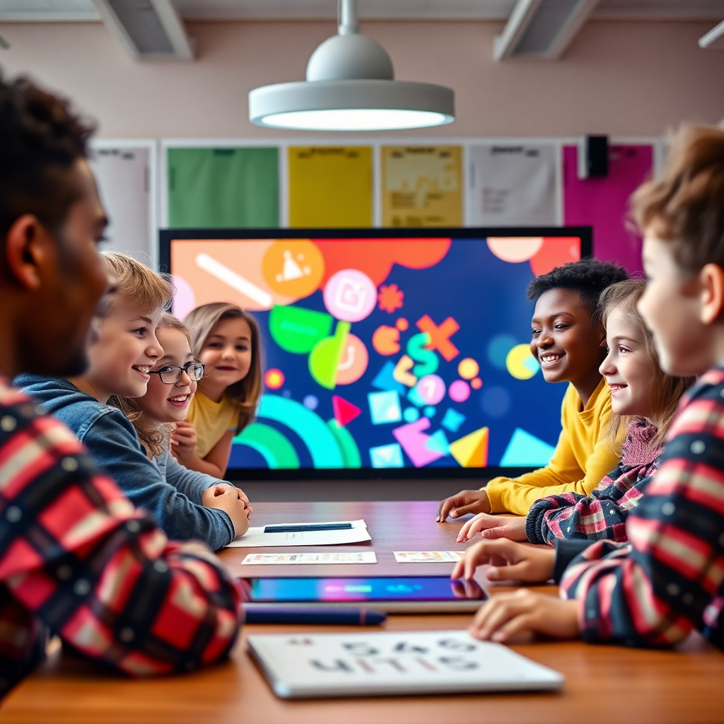 Students in an interactive academy class